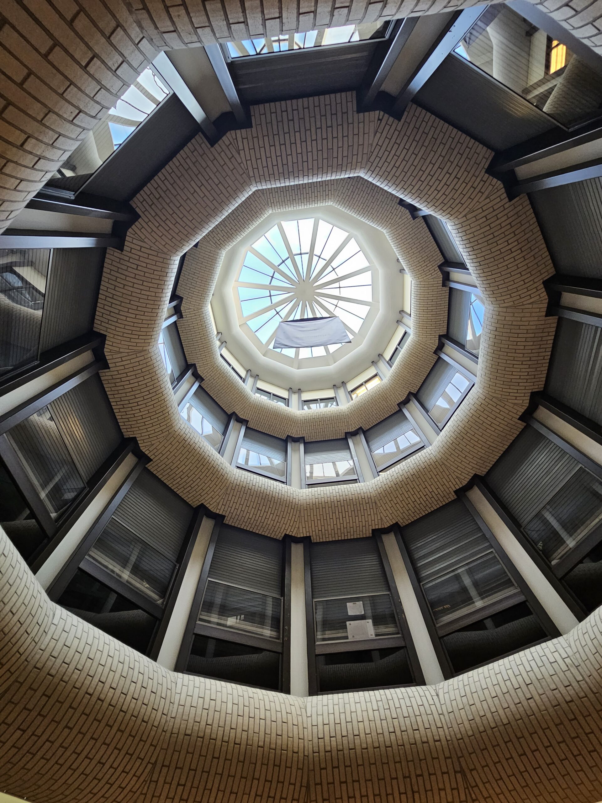 a member circular building with a skylight